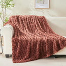 NEWCOSPLAY Super Soft Throw Blanket Coffee Premium Silky Flannel Fleece 3D Clouds Stylish Jacquard Lightweight Bed Blanket All Season Use 350GSM (Coffee, Throw(50"x60")) by CozyNest Decor