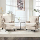 KCC Mid-Century Accent Chairs,Chenille Modern Upholstered Single Sofa,Cozy Armchair with Back for Bedroom/Office/Cafe,Begie by CozyNest Decor
