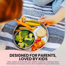 Children's 304 18/8 Stainless Steel Dinnerware Set | 1 Plate (21 cm) and 1 Bowl (10 ounces) | Matte Finish | 100% BPA Free | Non-Toxic | Dishwasher Safe by TinyTreasures Baby Boutique