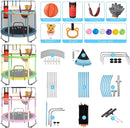 Trampoline for Kids, Upgrade Full Anti-Rust 440lbsToddler Trampoline with Net, Upgraded Ring Legs with Adjustable Gymnastics Bar&Toys, Gifts for Ages 1-8 Boys&Girls by TinyTreasures Baby Boutique