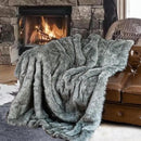 BATTILO HOME Silver Grey Faux Fur Throw Blanket for Couch, Bed, Fake Fur Blankets & Throws, Thick Warm Heavy Fluffy Fuzzy Elegant Furry Blanket Long Pile with Black Tips, 50"x60" by CozyNest Decor