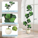 GarveeHome Fiddle Leaf Fig Artificial Tree with White Planter,6ft Faux Plants Indoor with Moss, Fake Rubber Tall Fake Floor Plant in Pot - Artificial Trees for Home Office Living Room Decor by CozyNest Decor