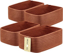 Small Storage Baskets for Organizing | Closet Organizer Bins | Shelf Toy Basket | Woven Rope Baskets | Cube Decorative Box | Shallow Basket | 11.5x7.5x4.7” | 4 Packs Oxide Red by TinyTreasures Baby Boutique