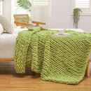 WESHIONGOO Chunky Knit Blanket Throw 50"×60" Knitted Throw Blankets for Couch Bed Fluffy Soft Blanket with Jumbo Chenille Yarn Thick 100% Handmade (Lime Green) by CozyNest Decor