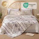 CASAAGUSTO Boho Throw Blanket - Beige and Gray Decorative Blankets with Tassel, Printed Flannel Bohemian Blanket for Chair, Bed, Sofa, Couch(60 * 80, Beige and Gray) by CozyNest Decor