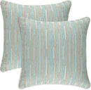 Yeiotsy Pillow Cases Blue, Pack of 2, Decorative Throw Pillow Covers Striped Bohemia Couch Cushion Covers for Sofa Home Decor (Light Blue, 18 X 18 Inches) by CozyNest Decor
