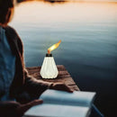 Deco Window Pack of 3 Table Torch for Indoor Outdoor Citronella Oil Tabletop Ceramic Lamp Landscape White Lantern with Fiberglass Wick & Cap for Garden Patio Yard Party Decor Light by GreenHaven Gardens