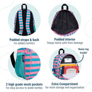 Wildkin 15-inch Kids Backpack – Durable, Padded, Adjustable for School & Travel - Pink Stripes by TinyTreasures Baby Boutique