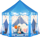 Sumbababy Princess Castle Tent for Girls Fairy Play Tents for Kids Blue Hexagon Playhouse with Fairy Star Lights Toys for Children or Toddlers Indoor or Outdoor Games (Blue Princess Tent) by TinyTreasures Baby Boutique