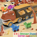 Veslier Dinosaur Car Toy for 2 3 4 5 Years Old Boys, Friction Power Carrier Truck with 4 Pack Small Pull Back Dino Car, Christmas Birthday Gift for 18+ Months Boy Girl Kids Toddlers by TinyTreasures Baby Boutique