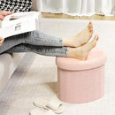 B FSOBEIIALEO Storage Ottoman Cube, Heart Shaped Ottomans with Storage Foot Stool Footrest for Lving Room, Boucle Ottoman Seat for Dorm Room,Faux Teddy Fur, Pink 15"x15"x15" by CozyNest Decor
