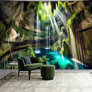 BSFHH Nature Tapestry Forest Tree Sea Cave Wall Hanging, Stream Through Rainforest Landscape Wall Art Tapestry for Bedroom Living room (Fall, 79"×59", Unframed) by CozyNest Decor