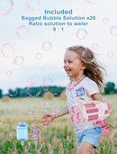 Upgraded Bubble Machine Gun - Auto Bubble Blower, 8000+ Bubbles Per Minute for Kids & Adults Indoor/Outdoor Party - Pink by TinyTreasures Baby Boutique