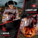 Haunted Hill Farm Lunging Pumpkin Carver Zombie Girl by Tekky, Motion-Activated Talking Halloween Animatronic for Indoor or Covered Outdoor Creepy Halloween Decorations, Plug-in or Battery Operated by CozyNest Decor