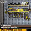 YYR Power Tool Organizer with Charging Station Wall Mount, Cordless Drill and Battery Holder for Garage Organization, Electric Tools Storage Rack Build in Surge Protection Power Strip - Yellow Shelf by GreenHaven Gardens