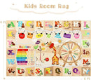 4x6 Playroom Rugs for Kids Washable, Educational and Fun Playmat with ABC Alphabet Animals Shapes Colors, Non-Slip Play Mat Learning Rugs for Baby Toddler Children Game Activity, Beige by CozyNest Decor