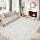 COZYLOOM 10x13 Area Rug Living Room Washable Rugs Stain Resistant for Bedroom Soft Floor Carpet Non Slip Distressed Geometric Carpet for Dining Room Laundry Room Office, Ivory by TinyTreasures Baby Boutique
