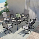 Grand patio Outdoor Swivel Dining Chairs Set of 2, 360 Degree Mesh Sling Rocker Sets for Deck, Garden Backyard, Black & Grey Plaid by GreenHaven Gardens