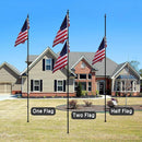 NELXINJO 25FT Sectional Flag Pole Kit, Heavy Duty Aluminum Outdoor In-Ground Flagpole, Black Ball Top, 3x5 USA Flag for Residential commercial Outdoor Garden(25FT, Black) by GreenHaven Gardens