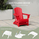 WestinTrends Outdoor Ottoman, Patio Adirondack Ottoman Foot Rest, All Weather Poly Lumber Folding Foot Stool for Adirondack Chair, Widely Used for Outside Porch Pool Lawn Backyard, Red by CozyNest Decor