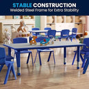 Flash Furniture Wren Adjustable Classroom Activity Table for School and Home, Plastic Activity Table for Kids, 23.625" W x 47.25" L, Gray/Blue by CozyNest Decor