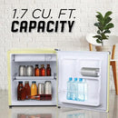 IBCR17SUN Compact, Energy Star Certified Small, Single Door Mini Fridge with Freezer Refrigerator, Standard (1.7 cu ft), Sun Yellow by CozyNest Decor