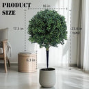 23.6 Inches Set of 2 Artificial Boxwood Topiary Ball Tree with Ground Spike, Faux Bushes UV Resistant Faux Greenery Shrubs, Fake Boxwood Plants for Indoor, Front Porch Decor, Garden, Yard by GreenHaven Gardens