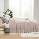 Snuggle Sac Queen Size Bedding Blanket Taupe,Super Soft Warm Microfiber Blankets Cozy Knit Fuzzy Plush Bed Blankets,Heather Taupe, 90x90 inches by TinyTreasures Baby Boutique