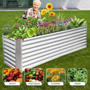 8x2x2ft Raised Garden Bed - Galvanized Deep Root Planter Boxes Outdoor with Wing Nuts and Safety Edges for Gardening Vegetables, Flowers, Herbs, Succulents - Silver by GreenHaven Gardens