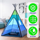 USA Toyz Happy Hut Teepee Tent for Kids - Indoor Pop Up Teepee Kids Playhouse Tents for Boys, Girls, Toddlers with Portable Storage Bag (Blue) by TinyTreasures Baby Boutique