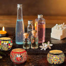 SHMILMH Glass Candle Holder Set of 4, Diwali Gift Votive Candle Holders Handmade Mosaic Glass Tealight Holders Diwali Christmas Table Decorations for Home by CozyNest Decor