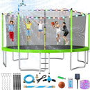 Upgraded 16FT 15FT 14FT 12FT 10FT 8FT Trampoline Outdoor with Basketball Hoop and Net, Capacity for 4-6 Kids and Adults by TinyTreasures Baby Boutique