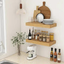 Deep Floating Shelves, 12 Inch Deep Rustic Floating Shelves Set of 2, 24 Inch Large Oak Wood Wall Mounted Shelves for Books Living Room Laundry Room Bedroom Kitchen Home Office - Oak by CozyNest Decor