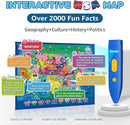 Bilingual Interactive for Kids Talking USA Map World Map for Kids Learning, Geography Toys Games Educational Electronic Map Personalized Gift/Toys for 4 5 6 7 8 9 10 Year Old Girls/Boys by TinyTreasures Baby Boutique