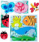 Wooden Creature Puzzles for Toddlers 2-4,Toddler Puzzle Ages 1-3, Montessori Educational Toys for 2 3 Years Old, Wood Learning Gifts for Preschool Kids Boys Girls by TinyTreasures Baby Boutique