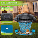 Solar Bird Feeders for Outside Hanging Metal Wild Bird Feeder Solar Lanterns Outdoor Waterproof Garden Decor for Yard Blue by GreenHaven Gardens