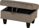 Ottoman Rectangular Storage Ottoman Bench, Flannel Footrest Stool Footstool with Lid for Living Room, Bedroom, Entryway, Brown, 28.5"x19"x17.5" by CozyNest Decor