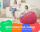 Hobestluk 2.5FT Bean Bag Chair Beanbags Small Bean Bag Chair with Filler Included Teardrop Bean Bag with Removable Cover for Bedroom Living Room (Small, Pink) by CozyNest Decor