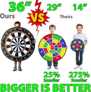 Funwares 36" Giant Dart Board for Adults and Kids, 25% Larger Than The Competition for Ultimate Indoor Fun and Outdoor Fun, Party Game for Families, Games for Kids 8-12, and Dart Game for Adults by TinyTreasures Baby Boutique