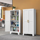 White Metal Storage Cabinet, 61" Steel Cabinets for Home Office, Kitchen Pantry Storage Cabinet with Doors and 3 Adjustable Shelves, Tool Cabinet, for Office, Home, Garage, School by CozyNest Decor