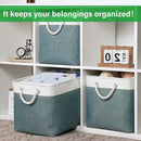 Bidtakay Large Storage Baskets for Shelves 3 Pack Fabric Storage Bins for Organizing Linen Collapsible Organizer for Closet-Deep Green by TinyTreasures Baby Boutique