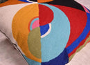 Delaunay Decorative Pillow Cover Joy Modern Couch Pillowcase Contemporary Couch Cushion Abstract Farmhouse Chair Pillowsham Hand Embroidered Wool Size 18x18 by CozyNest Decor