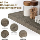 Floating Shelves, 8 Inch Deep Rustic Solid Reclaimed Wood Wall Shelves for Storage, Wall Mounted Display Shelving with Invisible Heavy-Duty Metal Bracket, 24 Inch Width Set of 2, Cement Grey by CozyNest Decor