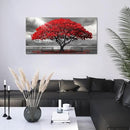AJAZIKO Red Wall Art - Modern Framed Wall Art for Living Room - Red Tree Black and White Landscape Canvas Prints Posters & Prints for Home Office Bedroom Decorations - Large Wall Pictures 20×40IN by CozyNest Decor