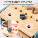 ROBUD Mini Wooden Play Tool Workbench Set for Kids Toddlers - Montessori Toys for 3 4 5 Years Old Boys Girls by TinyTreasures Baby Boutique
