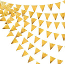 Gold Party Decorations Metallic Fabric Triangle Pennant Banner Gold Flag Bunting Garland for Graduation Birthday Wedding Anniversary Bridal Shower Bachelorette Engagement Hen Party Decoration Supplies by GreenHaven Gardens
