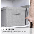 WUIKE 3 Pack Extra Large Foldable Storage Bins with Lids, Fabric Storage Bins for Home and Closet Organization, Herringbone Gray by CozyNest Decor