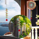 FONMY Gazing Ball Spiral Tail -Decorative Wind Spinner Sun Catcher Rainbow Maker Golden Double-Spiral W/Red Crystal Ball and Chain Crystals Beads for Indoor Outdoor Garden Decoration -14 inch Height by GreenHaven Gardens