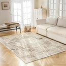 6'x9' Area Rug - Vintage Persian Medallion Design Low-Pile Faux Wool Rug, Non-Slip Backing, Machine Washable, for Living Room, Dining Room, Bedroom (Cream/Taupe) by CozyNest Decor