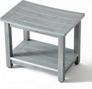 Heavy Duty Shower Bench for Inside Shower Waterproof, Large HDPS Bath Stool for Shaving Legs, Gray Poly Lumber Foot Stool, Plastic Bathroom Bench Seat with Storage Shelf, Outdoor/Indoor Use by TinyTreasures Baby Boutique